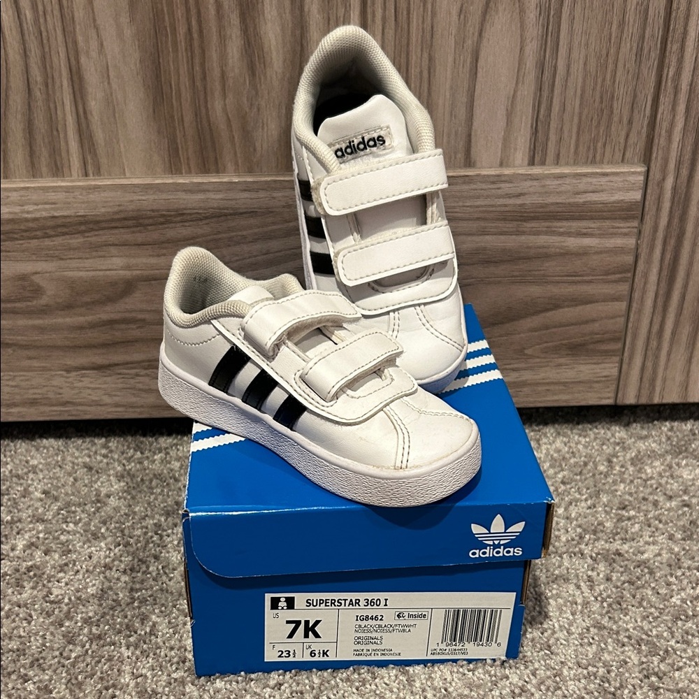 Adidas Kids Superstar 360 Sneakers - White and Black Stripes